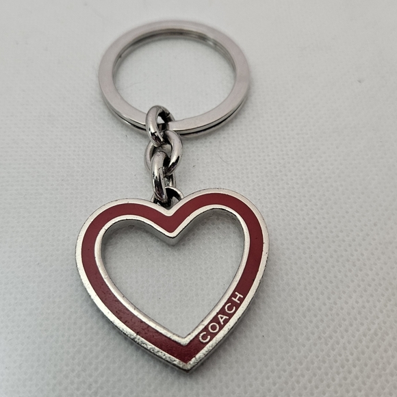 Coach Accessories - COACH Keychain Heart Shaped Silver Tone